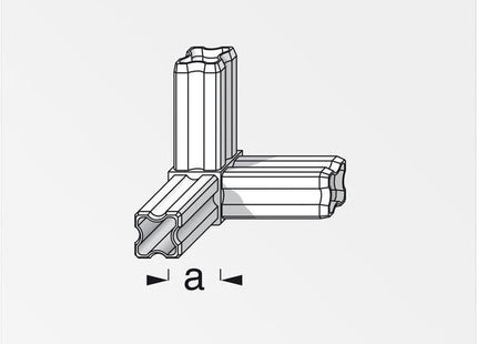 ALFER GIUNTURA AD ANGOLO A 90° A 3 PERNI NERA MM23,5