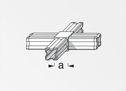 ALFER GIUNTURA A CROCE A 4 PERNI NERA MM23,5