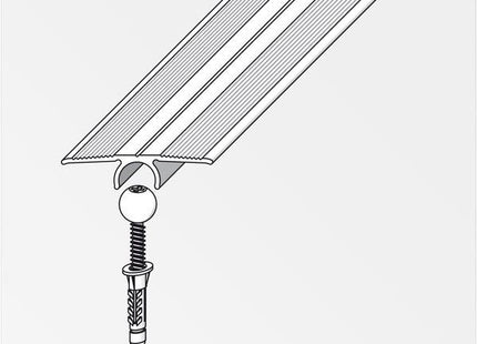 ALFER PROFILO RACCORDO PIATTO ALLUMINIO ARGENTO + TASSELLO MM 33X0,9 MT