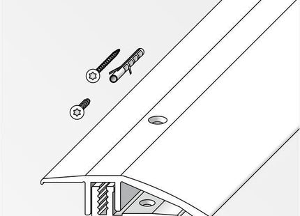ALFER PROFILO RACCORDO PIATTO ALLUMINIO OTTONE + TASSELLO MM 33 X0,9 MT