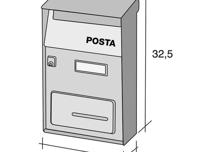 ALUBOX CASSETTA POSTALE MOD. EFFE COLORE GRIGIO