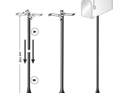 ALUBOX PALO PER CASSETTA POSTALE "USA MAIL" TOPOLINO NERO