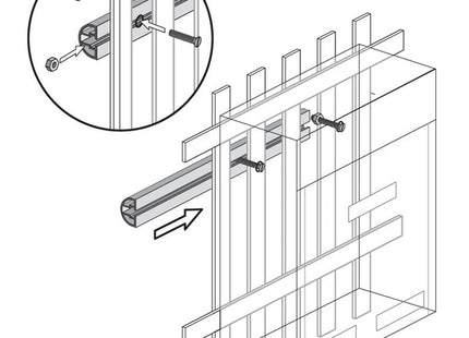 ALUBOX TRAVERSINI IN ALLUMINIO FISSAGGIO CASSETTE SU RECINZIONE A COPPIA