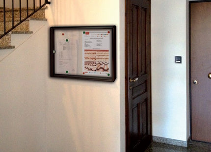 ALUBOX BACHECA PORTA AVVISI PER 2 FOGLI A4 GRIGIO GHISA