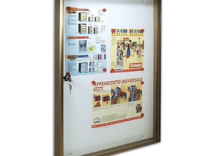 ALUBOX BACHECA PORTA AVVISI PER 4 FOGLI A4 BRONZO