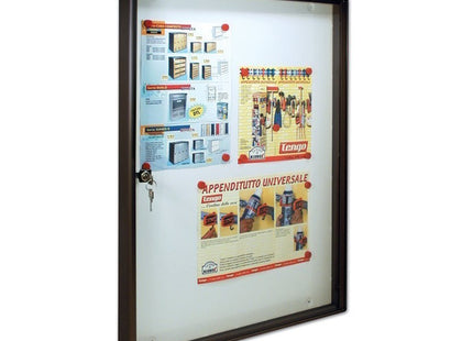 ALUBOX BACHECA PORTA AVVISI PER 4 FOGLI A4 GRIGIO GHISA