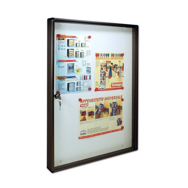 ALUBOX BACHECA PORTA AVVISI PER 4 FOGLI A4 GRIGIO GHISA
