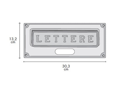 ALUBOX PLACCA BUCALETTERE ANTICA OTTONE A6 GRIGIA