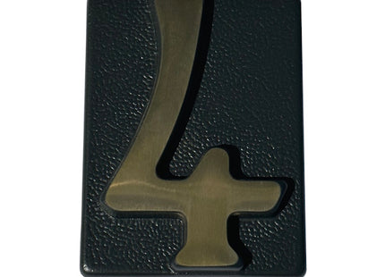 ALUBOX NUMERO CIVICO "4" IN OTTONE PER TARGA GRIGIO/OTTONE LUCIDO