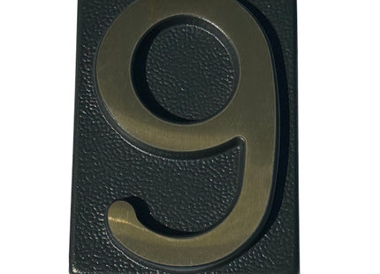 ALUBOX NUMERO CIVICO "9" IN OTTONE PER TARGA GRIGIO/OTTONE LUCIDO