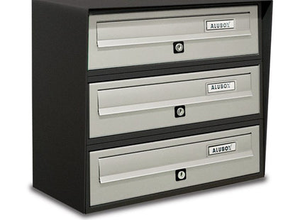 ALUBOX CASELLARIO POSTALE DA ESTERNO SLIM 3 POSTI ARGENTO