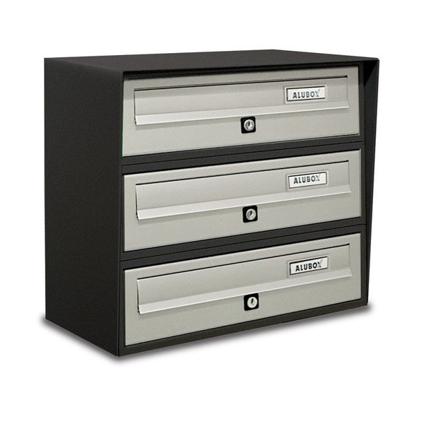 ALUBOX CASELLARIO POSTALE DA ESTERNO SLIM 3 POSTI ARGENTO
