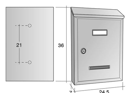 ALUBOX CASSETTA POSTALE MOD. PRIMA MAXI COLORE GRIGIO
