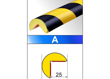 AMPERE PROFILO TIPO "A" ANGOLARE D.MM40 ANGOLO MM25X25 MT1 GIALLO/NERO