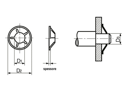 ANELLO DI ARRESTO QUICKLOCK BN833 PER ALBERI SENZA SCANALATURA