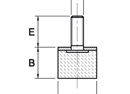 ANTIVIBRANTE IN GOMMA CILINDRICO PIENO/MASCHIO