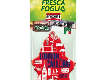 AREXONS PROFUMATORE PER AUTO FRESCA FOGLIA TRAVEL FRAGRANZA LONDON