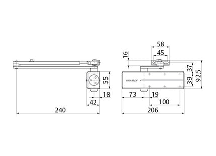 ASSA ABLOY CHIUDIPORTA AEREO SERIE DC140