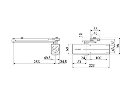 ASSA ABLOY CHIUDIPORTA AEREO SERIE DC200