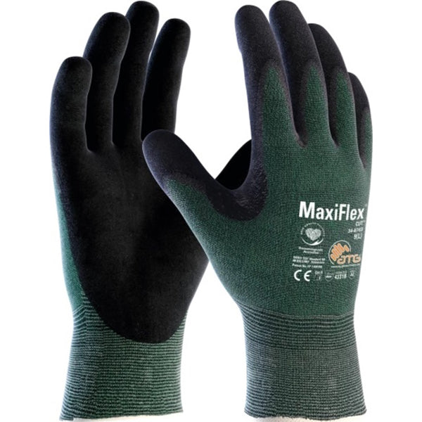ATG GUANTI MOD. MAXIFLEX CUT A34-8743 COLORE NERO/VERDE