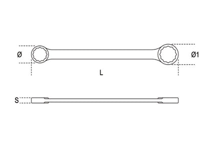 BETA    95 CHIAVE POLIGONALE DOPPIA DIRITTA