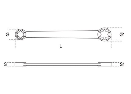 BETA    95FTX CHIAVE DOPPIA DIRITTA PER VITI TORX