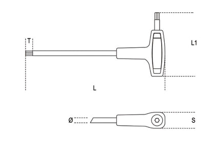 BETA    97TTX CHIAVE MASCHIO PIEGATA CON IMPUGNATURA TORX