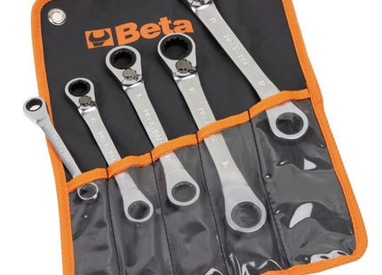 BETA   195P/B5 SERIE DI 5 CHIAVI POLIGONALI DOPPIE PIEGATE A CRICCHETTO