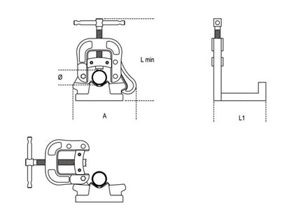 BETA   399 MORSA RIBALTABILE DA BANCO MM10-60 (1/8"-2")