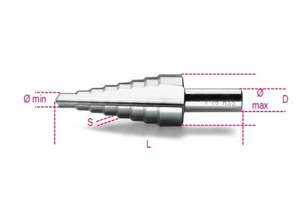 BETA   425/3 FRESA CONICA A GRADINO IN HSS PER FORI D.MM 4-20