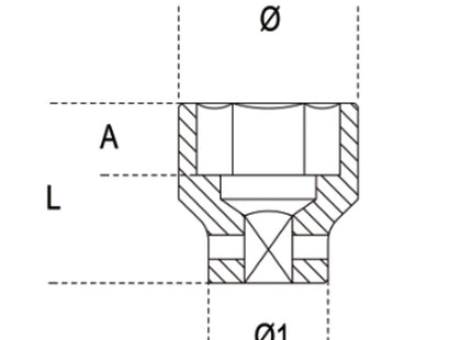 BETA   720S CHIAVE A BUSSOLA MACCHINA ESAGONALE CORTA 1/2" MM24