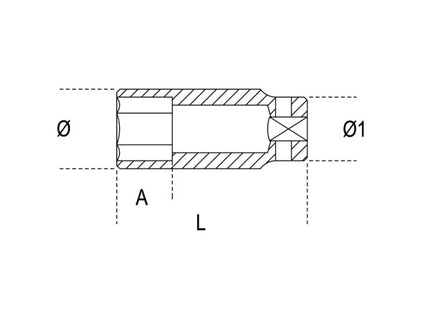 BETA   720L CHIAVE A BUSSOLA MACCHINA LUNGA 1/2&quot;