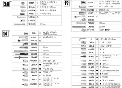 BETA   903E/C170 SERIE 74 CHIAVI A BUSSOLA ESAGONALI 1/4"-3/8"-1/2"(O3)