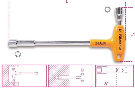 BETA   941 CHIAVE A PIPA ESAGONALE-POLIGONALE CON IMPUGNATURA