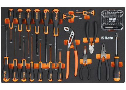 BETA RSC24/7-O VI CASSETTIERA 7 CASSETTI+185 UTENSILI INDUSTRIA ARANCIO