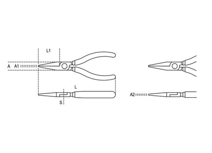 BETA  1010BM PINZA A BECCHI TONDI LUNGHI MM160