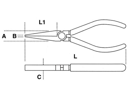 BETA  1010MQ PINZA A BECCHI TONDI LUNGHI ISOLATA 1000V MM160