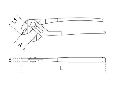 BETA  1046 PINZA REGOLABILE CERNIERA A CREMAGLIERA SOVRAPPOSTA MM240*