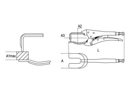 BETA  1060 PINZA REGOLABILE AUTOBLOCCANTE GANASCE A FORCELLA