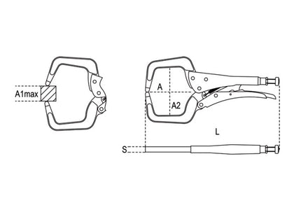 BETA  1062GM PINZA AUTOBLOCCANTE A COLLO DI CIGNO OSCILLANTE MM460
