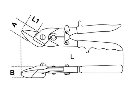 BETA  1126 CESOIA A DOPPIA LEVA PER TAGLI DIRITTI E SINISTRORSI MM250