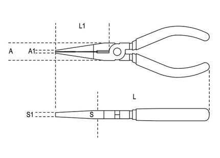 BETA  1166BM PINZA A BECCHI MEZZOTONDI LUNGHISSIMI DIRITTI