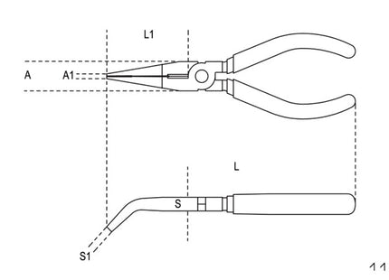 BETA  1168 PINZA A BECCHI MEZZOTONDI LUNGHISSIMI PIEGATI