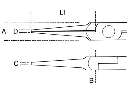 BETA  1178BM PINZA PER ELETTRONICA A BECCHI MEZZOTONDI LUNGHI MM140