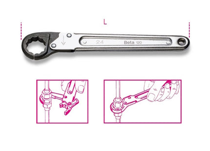 BETA   120 CHIAVE POLIGONALE APERTA A CRICCHETTO