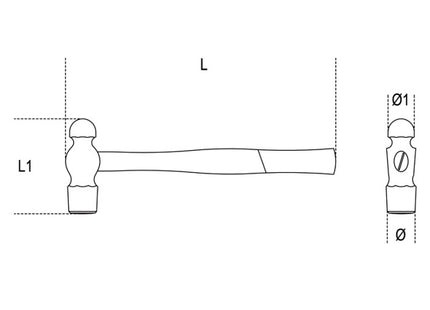 BETA  1377 MARTELLO TESTA TONDA E PENNA SFERICA PER LATTONIERI
