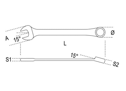BETA   142 CHIAVE COMBINATA A CRICCHETTO REVERSIBILE