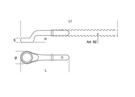 BETA    91 CHIAVE POLIGONALE CURVA
