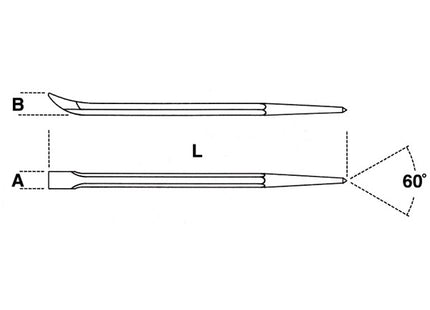 BETA   963 LEVA CON ESTREMITA' A PUNTA E PIATTA CURVA MM400 (A2024)