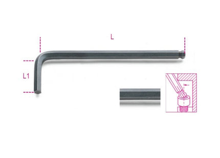 BETA    96BP CHIAVE MASCHIO ESAGONALE PIEGATA SFERICA BRUNITA